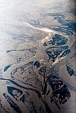 Flusslandschaft-Luftbild-Sonne-Glanz